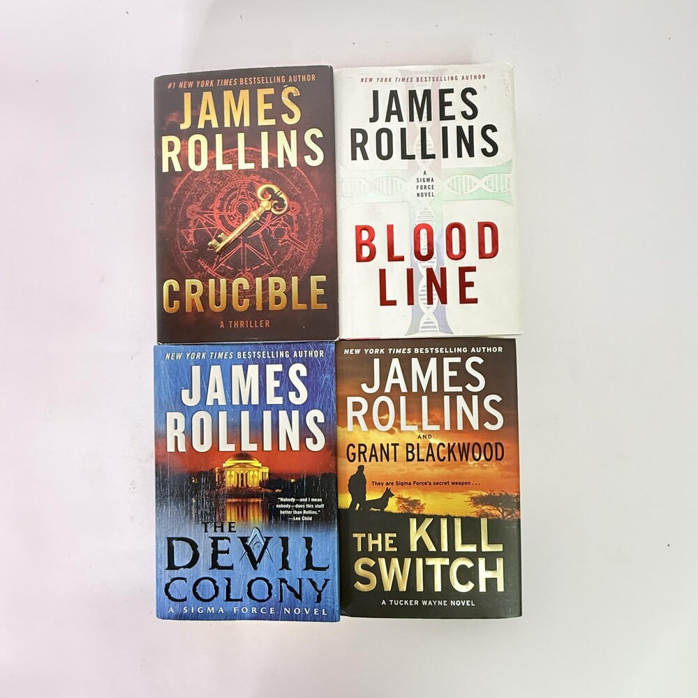 James Rollins Thriller Book Lot 4 Sigma Force Devil Colony Blood Line HC DJ